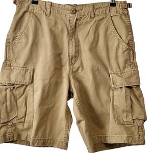 Cabela's Outdoors Dark Tan‎ Khaki Cargo Shorts Regular Size 32 100% Cotton